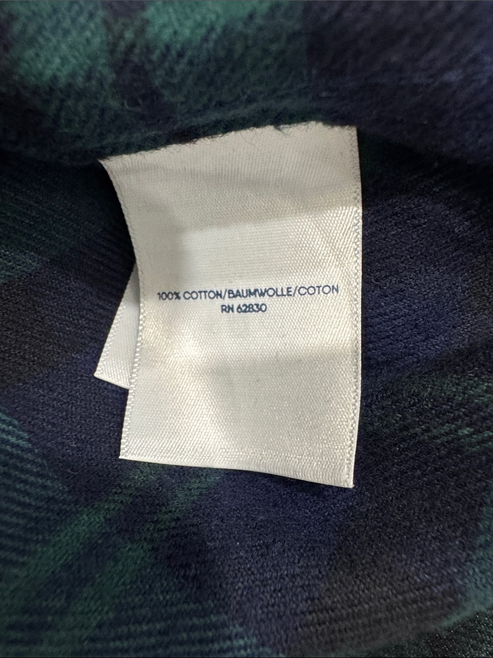 Lands' End Women's Medium Green Blue Plaid 100% Cotton Shirt - Picture 4 of 7
